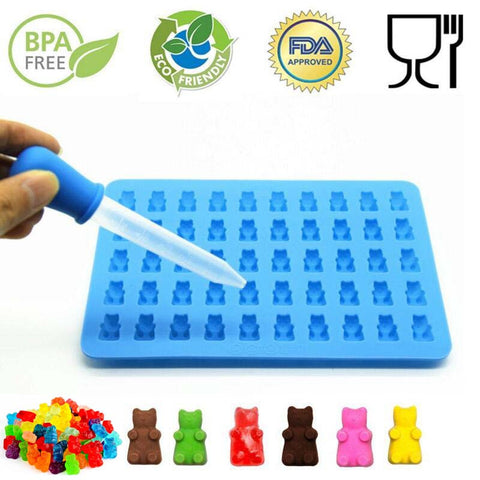 50 Gummy Bear Silicone Mold + Dropper