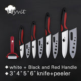 Ceramic Kitchen Knife set 3" 4" 5" 6" + Peeler