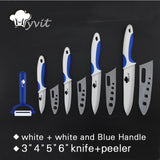 Ceramic Kitchen Knife set 3" 4" 5" 6" + Peeler