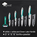 Ceramic Kitchen Knife set 3" 4" 5" 6" + Peeler