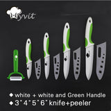 Ceramic Kitchen Knife set 3" 4" 5" 6" + Peeler
