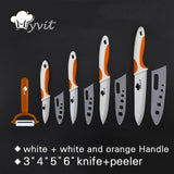 Ceramic Kitchen Knife set 3" 4" 5" 6" + Peeler