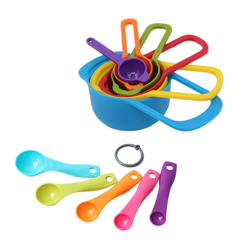 11Pcs Plastic Measuring Cups + Spoons Set